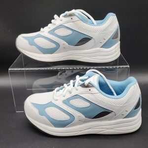 Drew 9M White Blue Flare Walking Shoes Orthopedic Comfort Athletic Sneakers